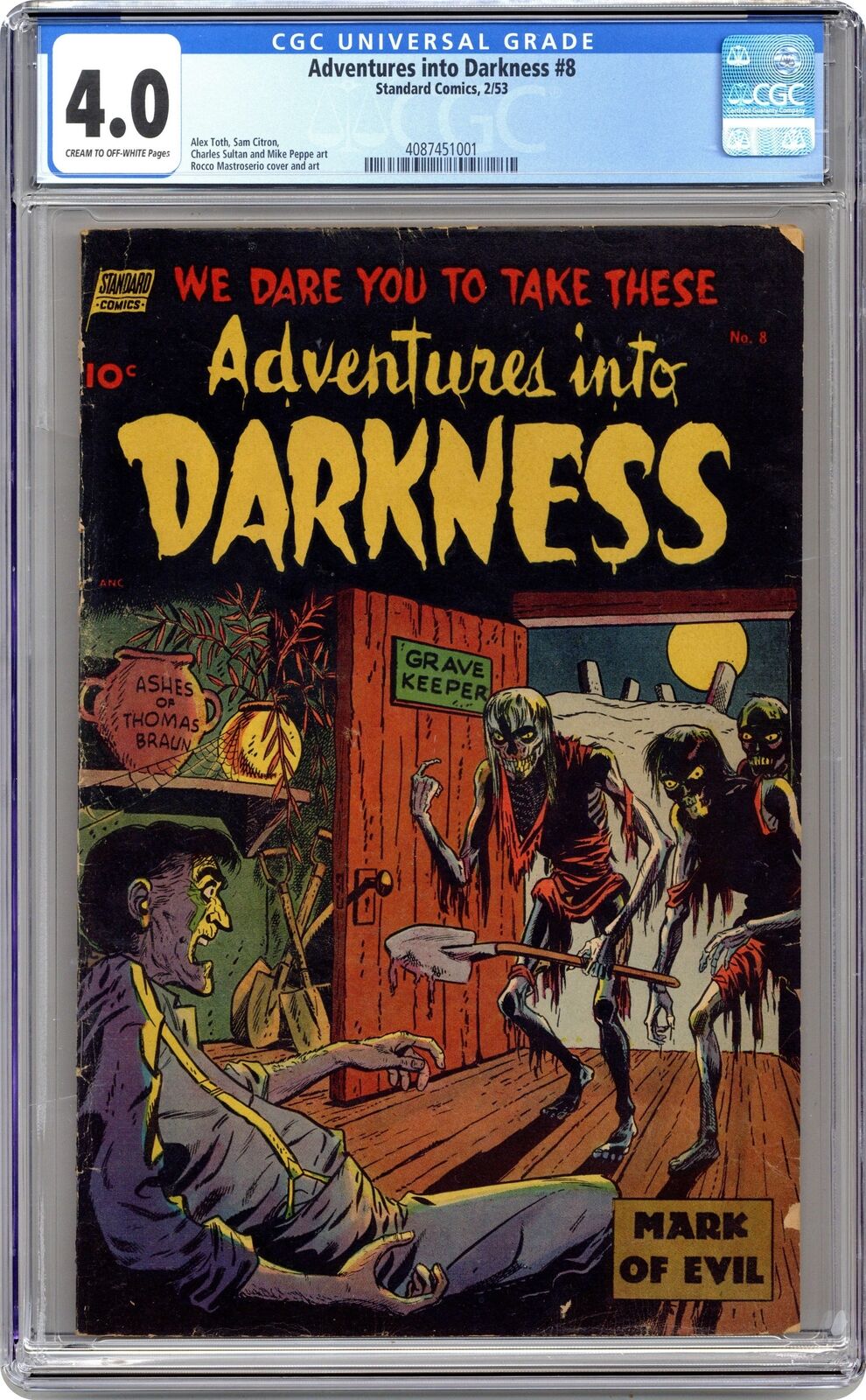 Adventures into Darkness #8 CGC 4.0 1953 4087451001
