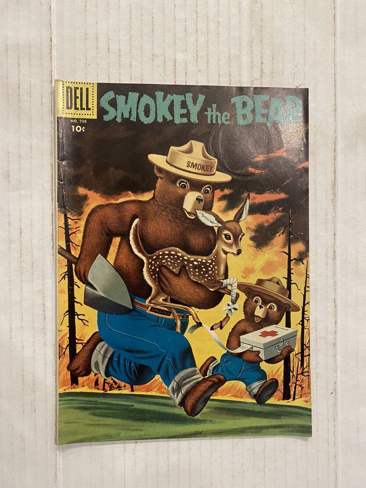SMOKEY THE BEAR (Four Color) #  708 Dell Comic 1956 Painted Cover