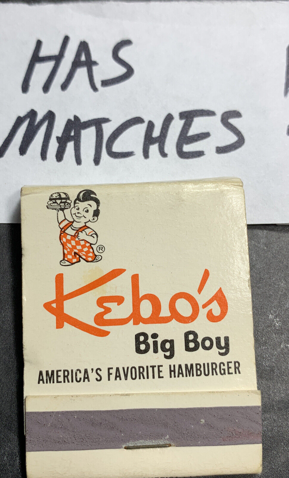 Full Matchbook Cover Kebo’s Big Boy Restaurant C 1964 Seattle Washington