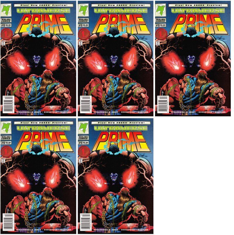 Prime #13 Newsstand Cover Malibu Comics - 5 Comics