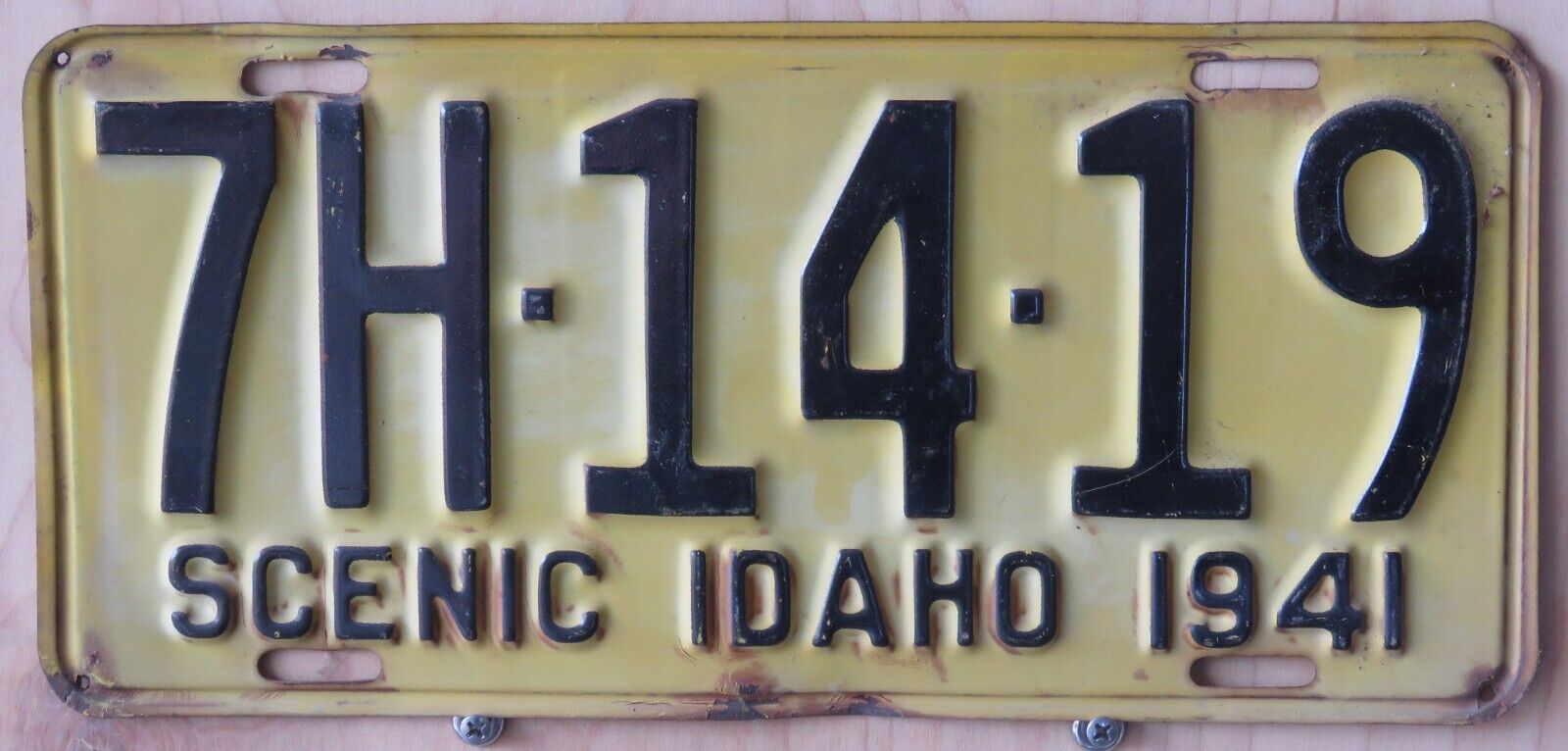 IDAHO   license plate  1941  7H- 1419  IDAHO Co/ GRANGEVILLE - all original