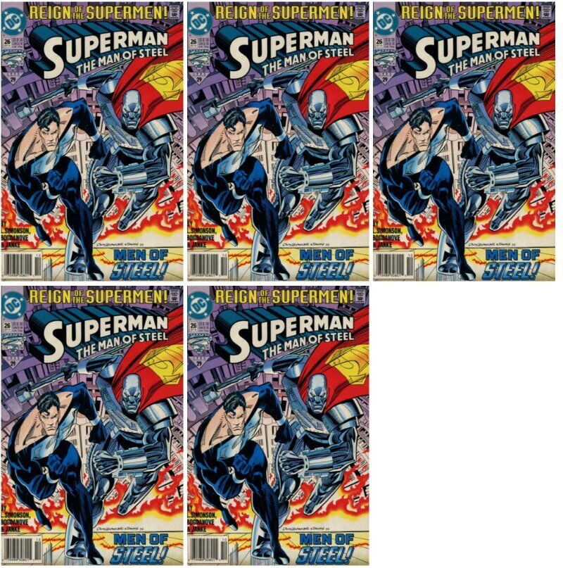 Superman: The Man of Steel #26 Newsstand Cover (1991-2003) DC - 5 Comics