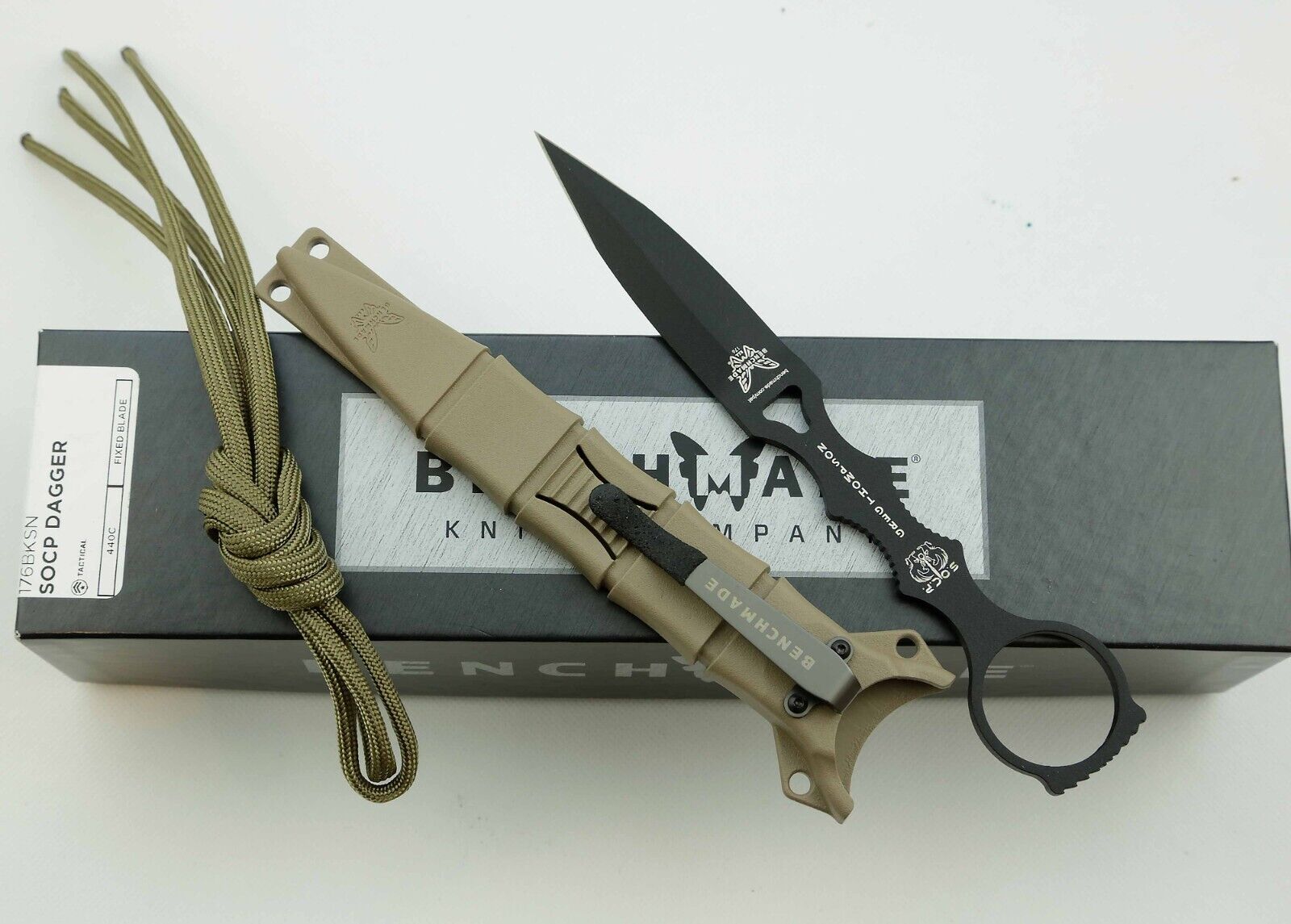 Benchmade SOCP Dagger 176BKSN Skelentonized Dagger Tan Sheath New in Bos NOS