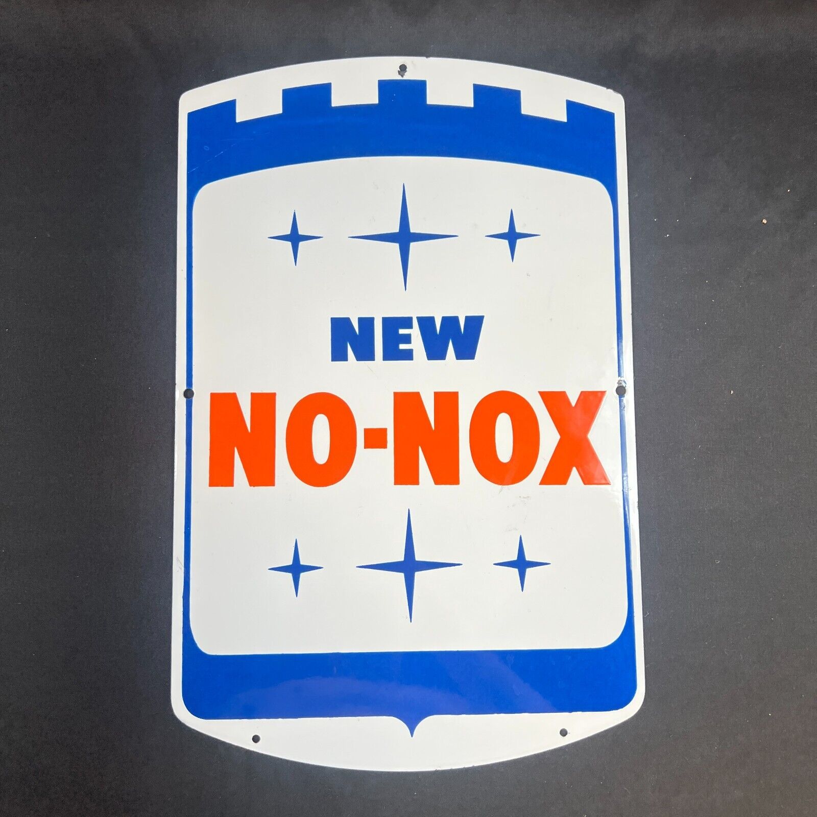 Vintage 1960s GULF New No Knox Porcelain Enamel Gas Pump Advertising Sign