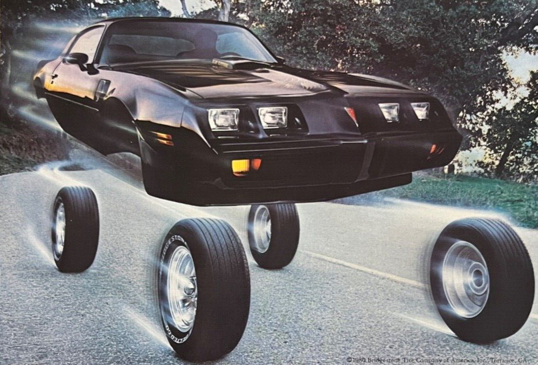 1979 Bridgestone Tires on Pontiac Trans Am vintage ad ready to frame and display