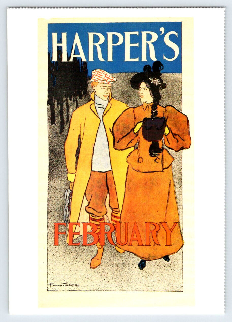 February 1896 Harper\'s Magazine Edward Penfield Reprint Postcard BRL18