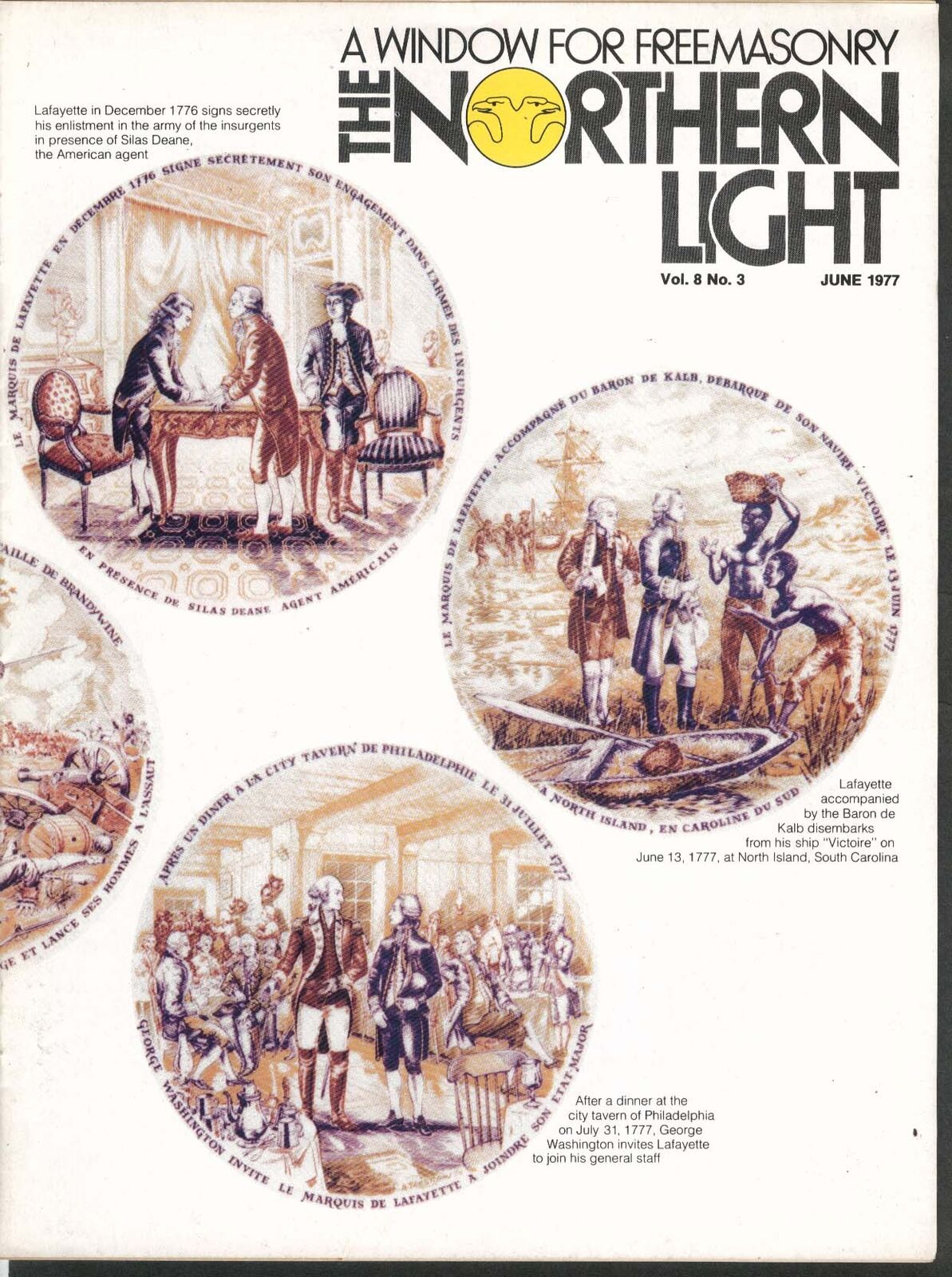 NORTHERN LIGHT Vol 8 #3 LaFayette Continental Congress Sword Freemasons 6 1977