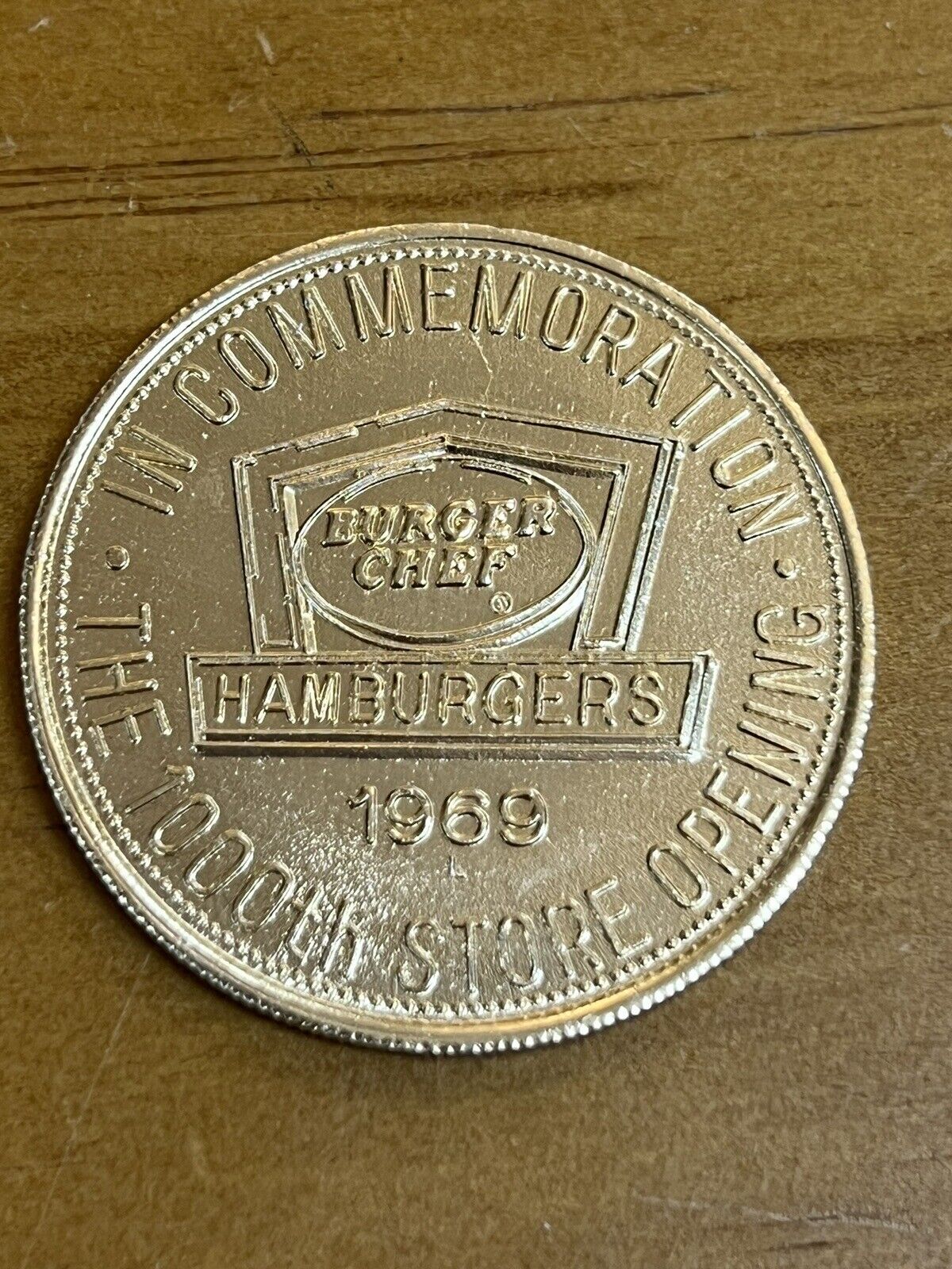 1969 Burger Chef 5 cent token Coin Commerative of 1000th opening