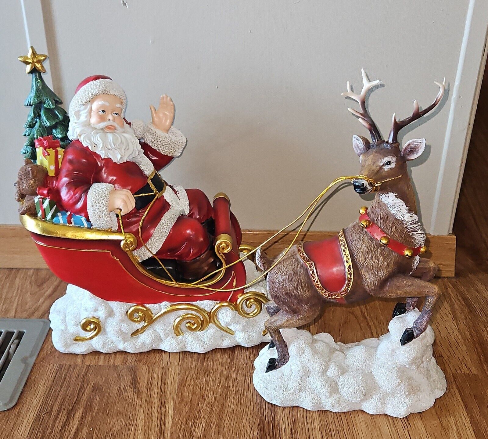 Santa in Sleigh with Reindeer by Valerie