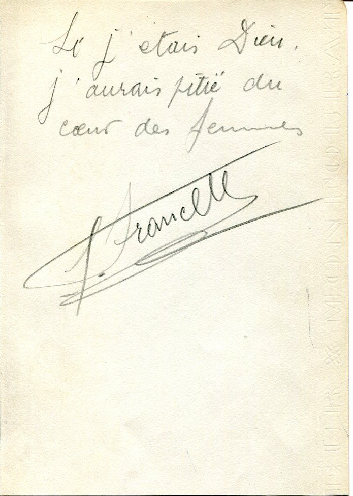 Fernand Francell French Opera Tenor Singer Actor Opera-Comique Signed Autograph