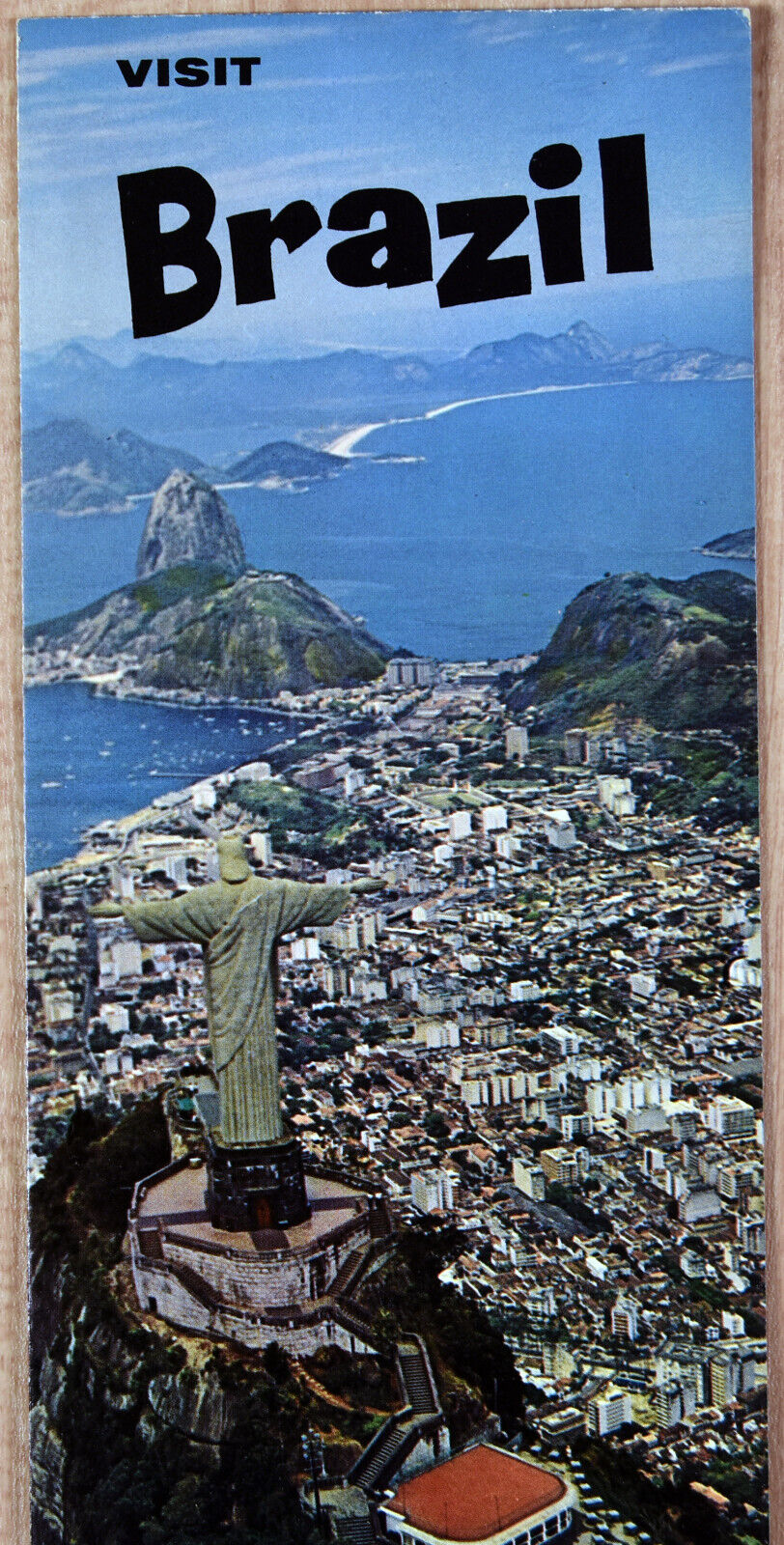 1960s Flyer Pamphlet Visit Brazil Tourism Rio de Janeiro Copacabana Beach Hotels