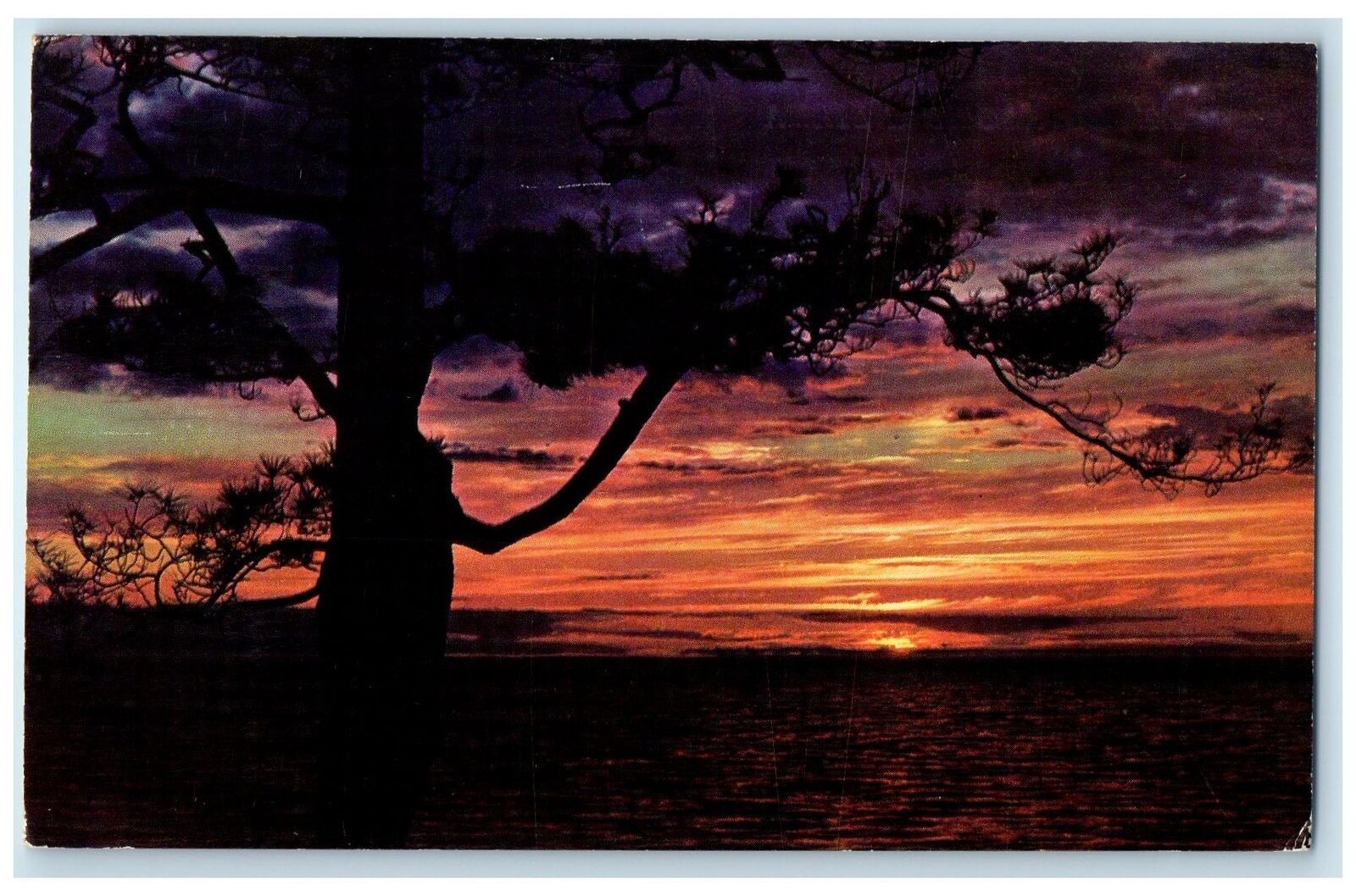 c1960's Greetings From Indianapolis Indiana IN Sunset Over The Waters Postcard