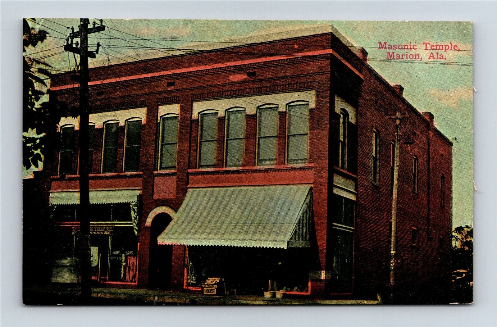 Postcard AL Marion Alabama Masonic Temple c1910s AK4