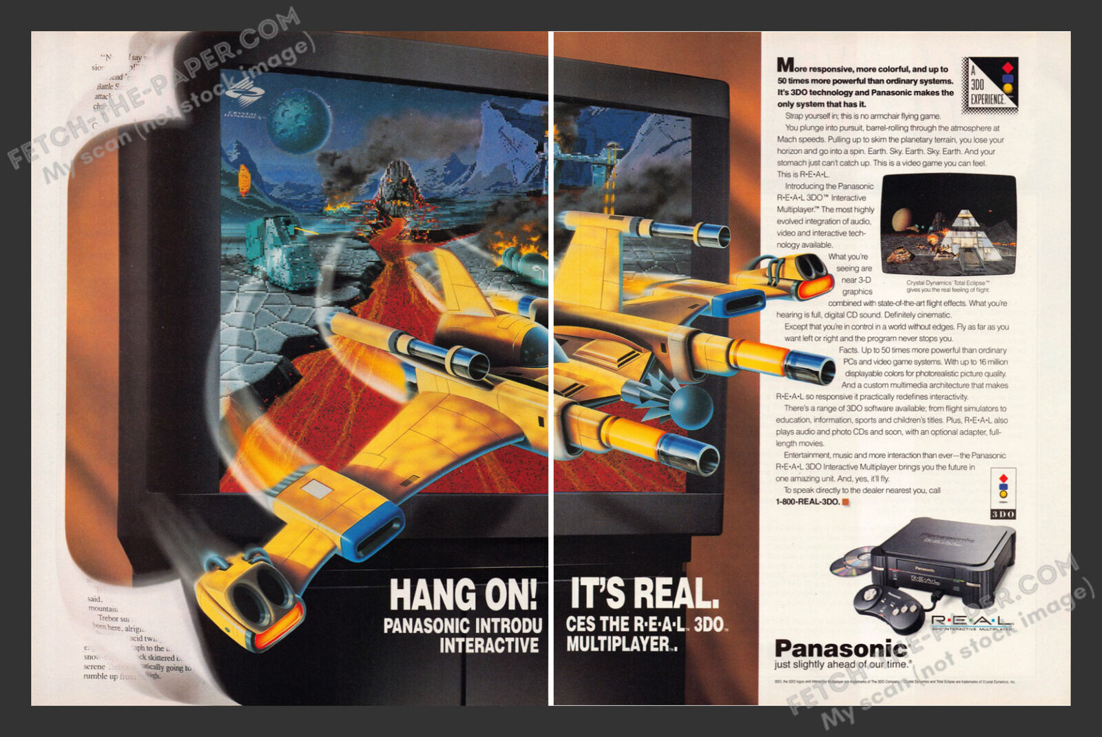 Panasonic R.E.A.L. Console Video Game 1990s Print Advertisement (2 Page) Ad 1993