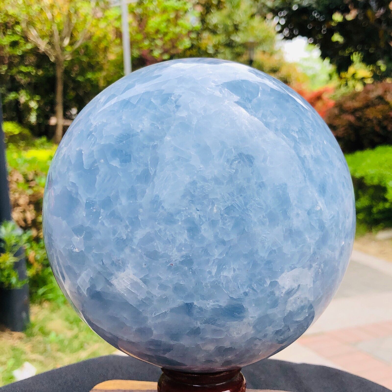 8.91LB Natural Beautiful Blue Crystal Ball Quartz Crystal Sphere Healing 1175