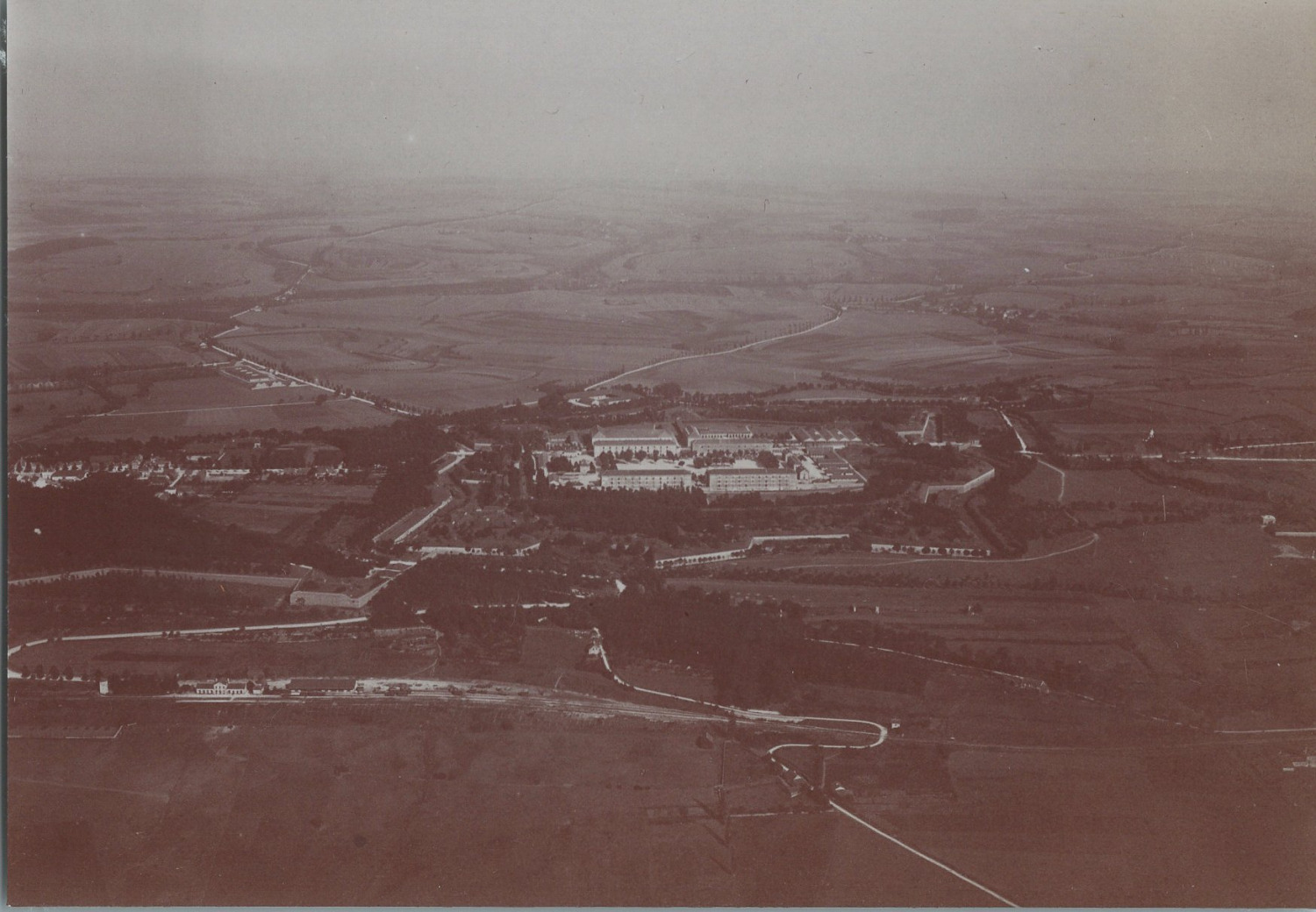 France, Langres, the citadel, view taken at 4000 meters high vintage print,