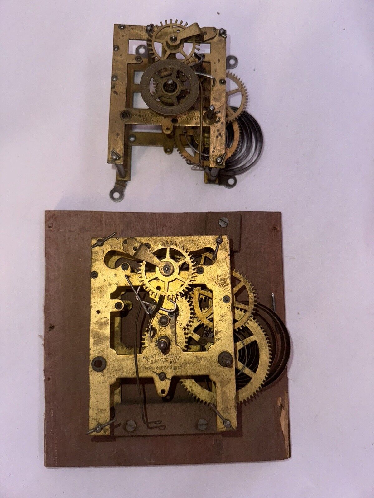 Pair Of Antique Clock Movements By Welch & Waterbury