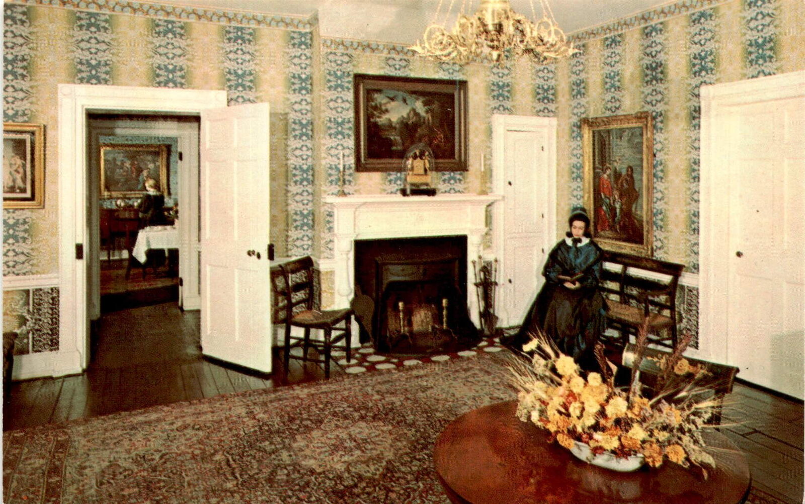 Trustees Room, Old Economy, Ambridge, Pennsylvania, historical gem, Gre Postcard