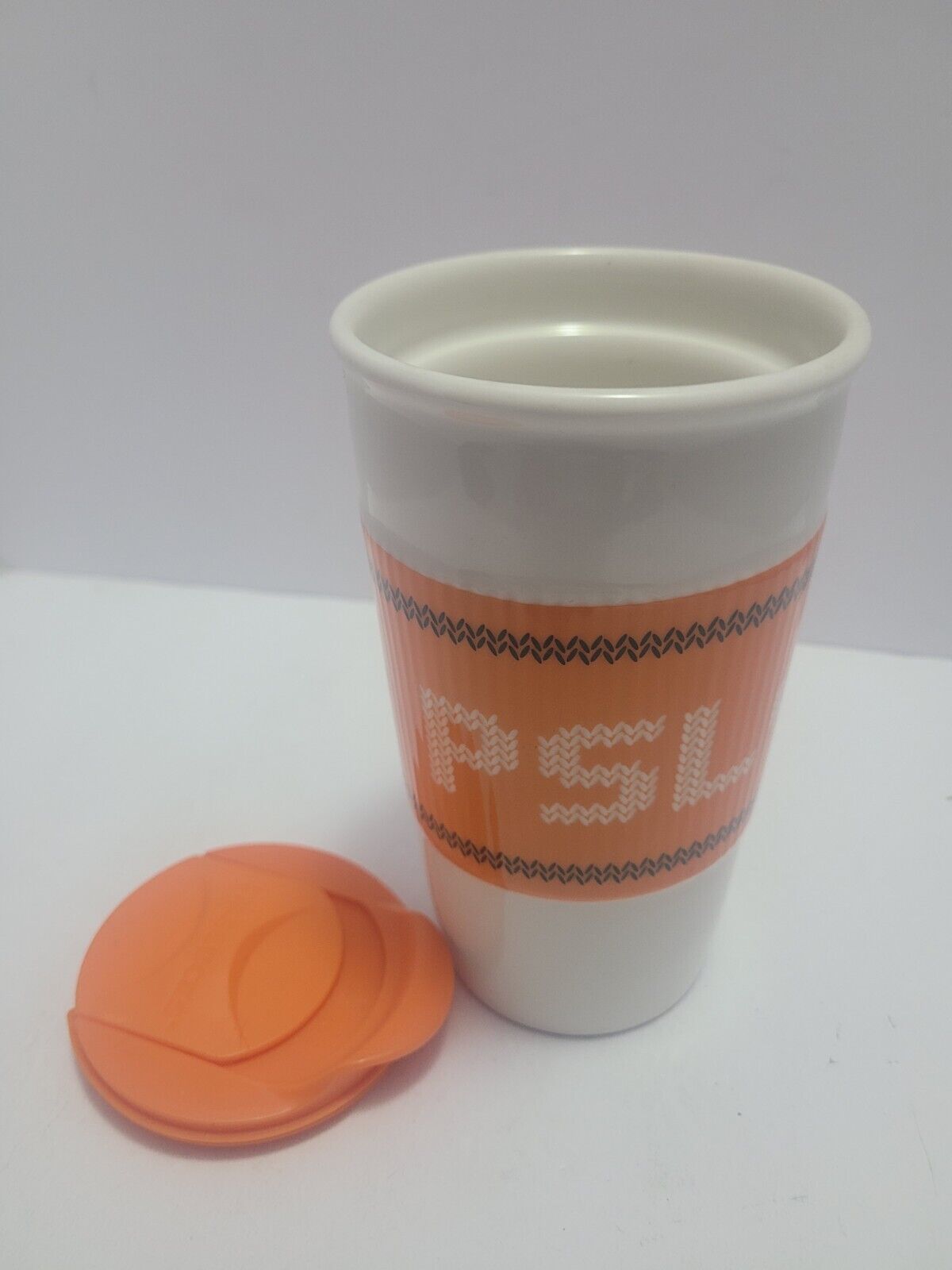 2016 Starbucks Team PSL 10oz Ceramic Travel Mug Tumbler With Lid No Box 