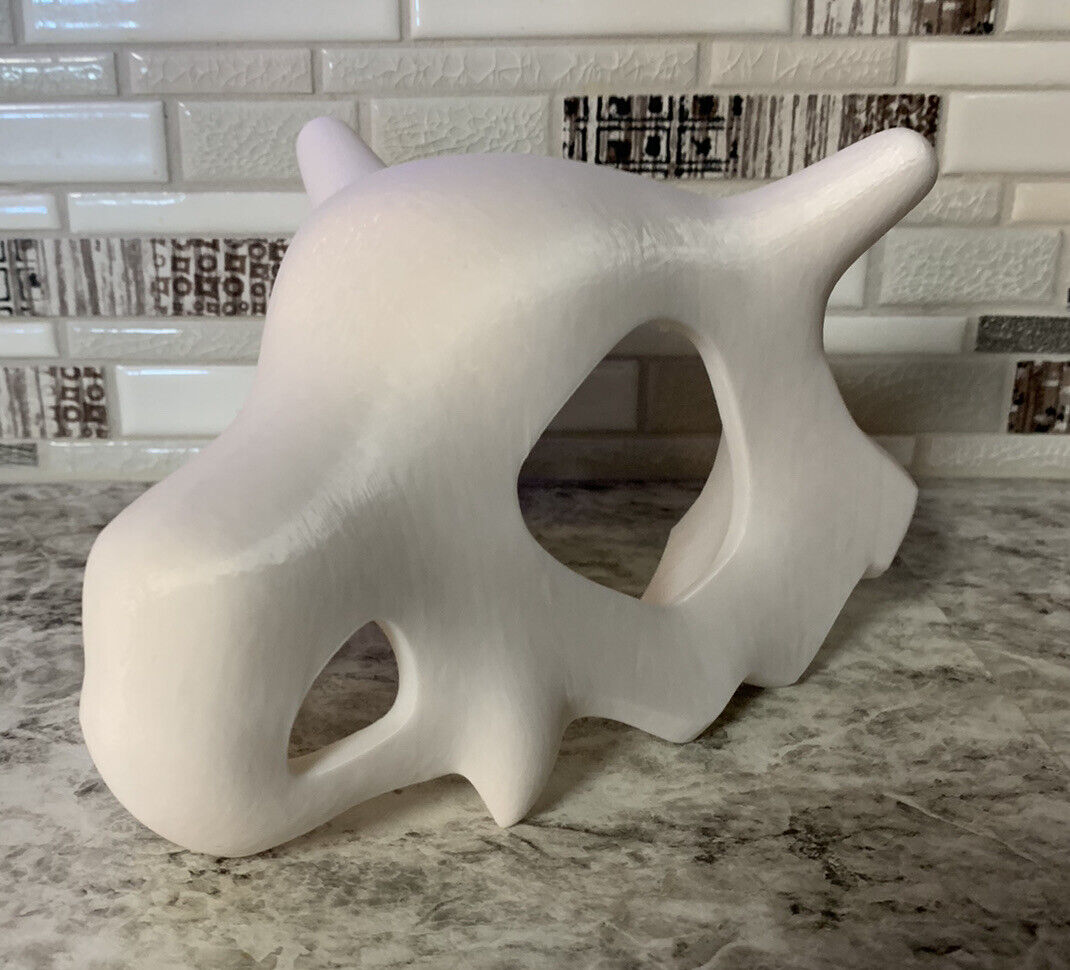 Large Pokemon Cubone Skull Decoration - 3D Printed - 9” Long X 9” Wide X 6” Tall
