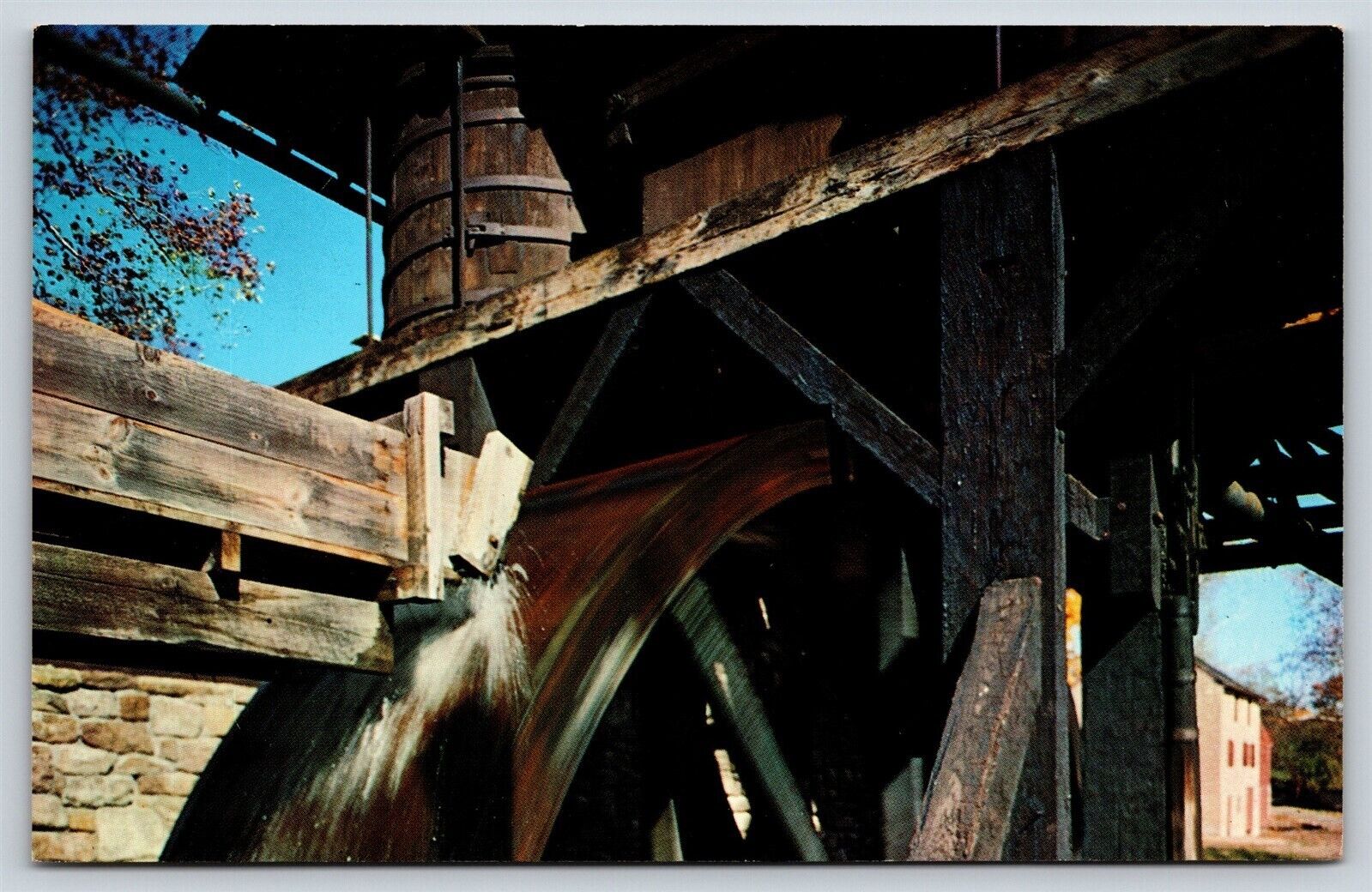 PA Birdsboro, Water Wheel at Hopewell Village National Historic Site, Chrome Unp