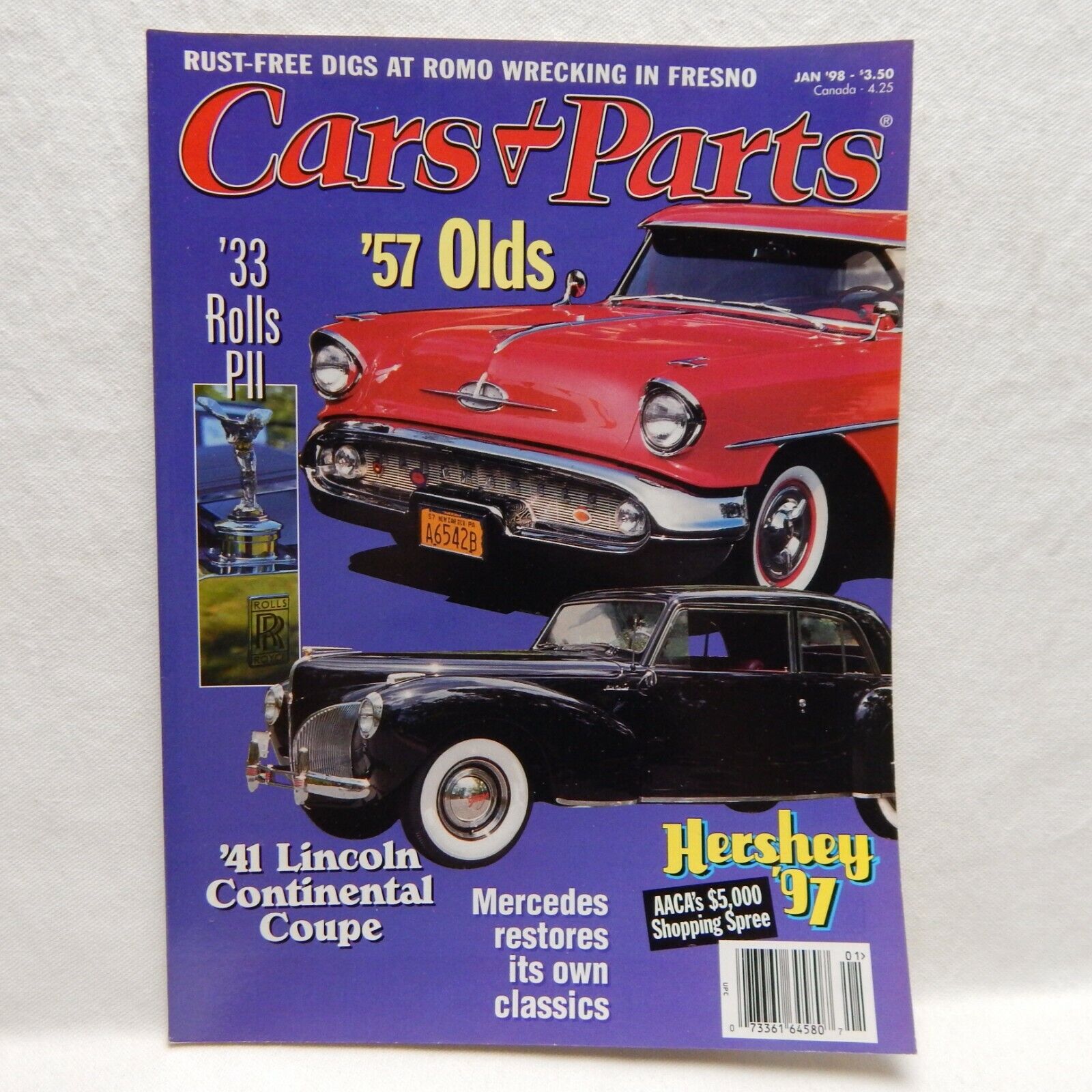 CARS & PARTS MAGAZINE JAN,1998, 1941 LINCOLN CONTINENTAL ARTICLE & PHOTOS