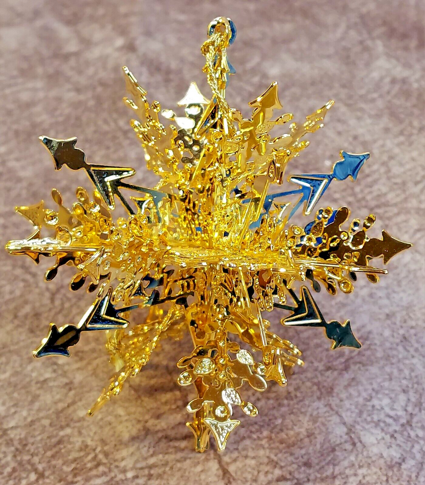 Baldwin Limited Ed. 2001 Christmas Ornament Celebration Snowflake Gold ovr Brass