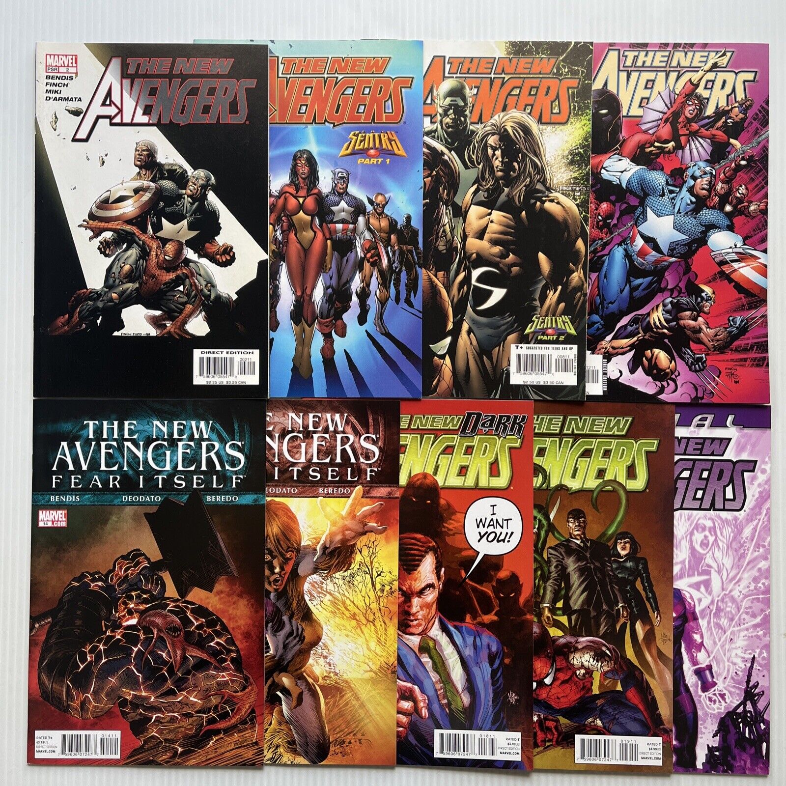 NEW AVENGERS Lot Of 9 Issues, Marvel (2005-‘12) 1st Ptg Mixed Grades