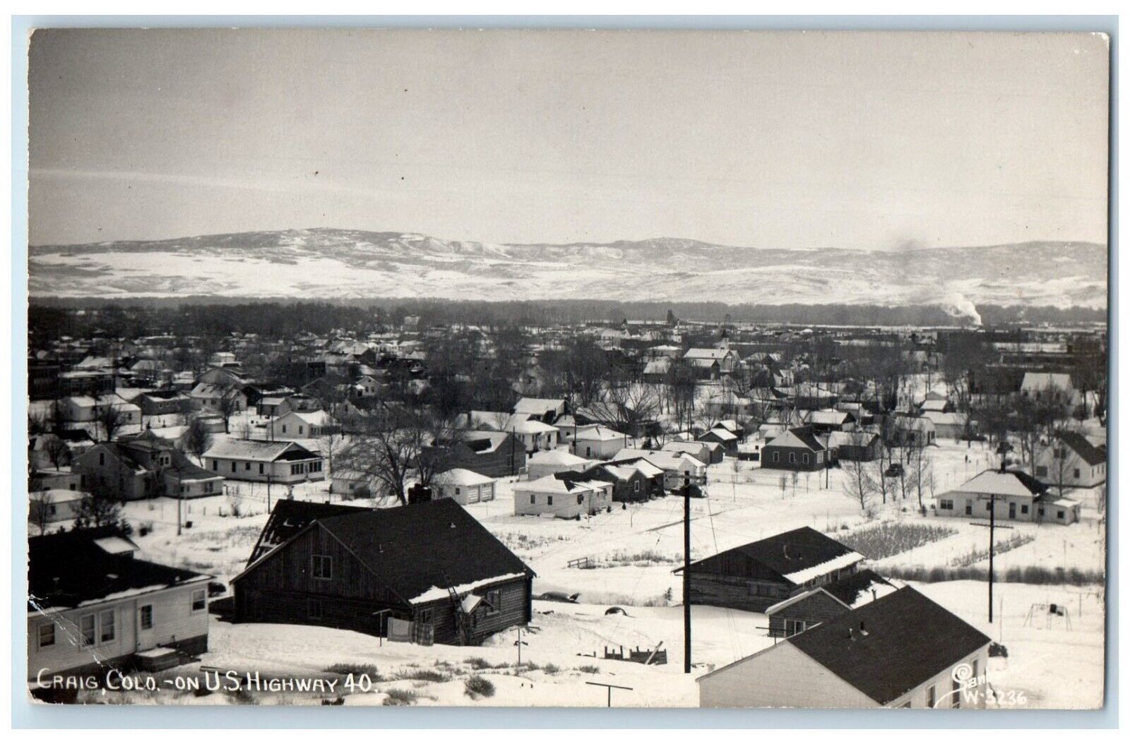 c1950's Craig U.S. Highway 40 Snow Mountains Colorado CO RPPC Photo Postcard