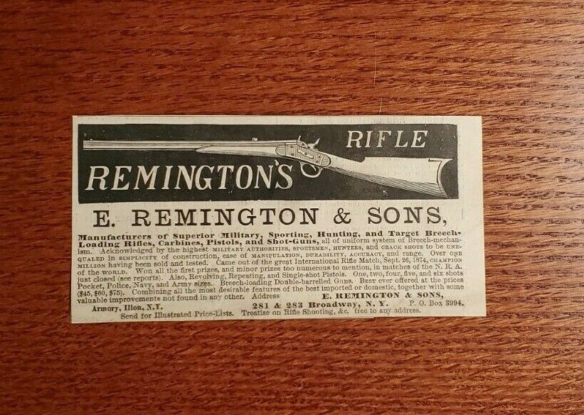 Harper\'s Weekly 1875 Advertisement REMINGTONS RIFLE E REMINGTON AND SONS