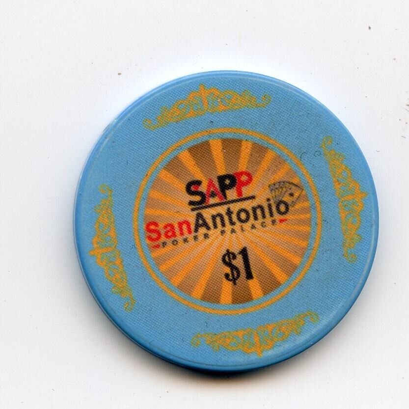 1.00 Chip from the San Antonio Poker Palace San Antonio Texas Blue