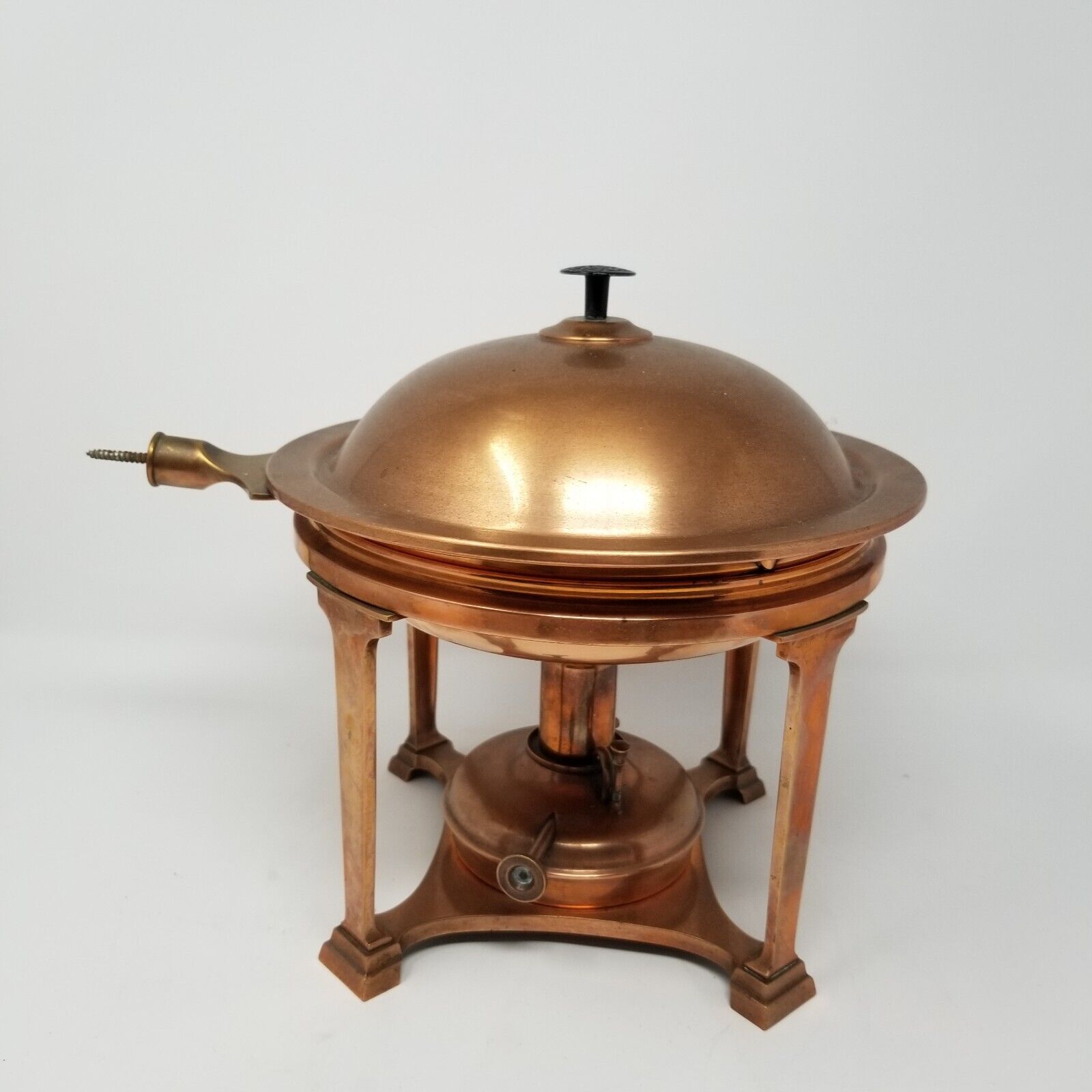 Vintage Landers-Frary-Clark Copper Pan Heat Stove Oil  1906 BROKEN HANDLE Look