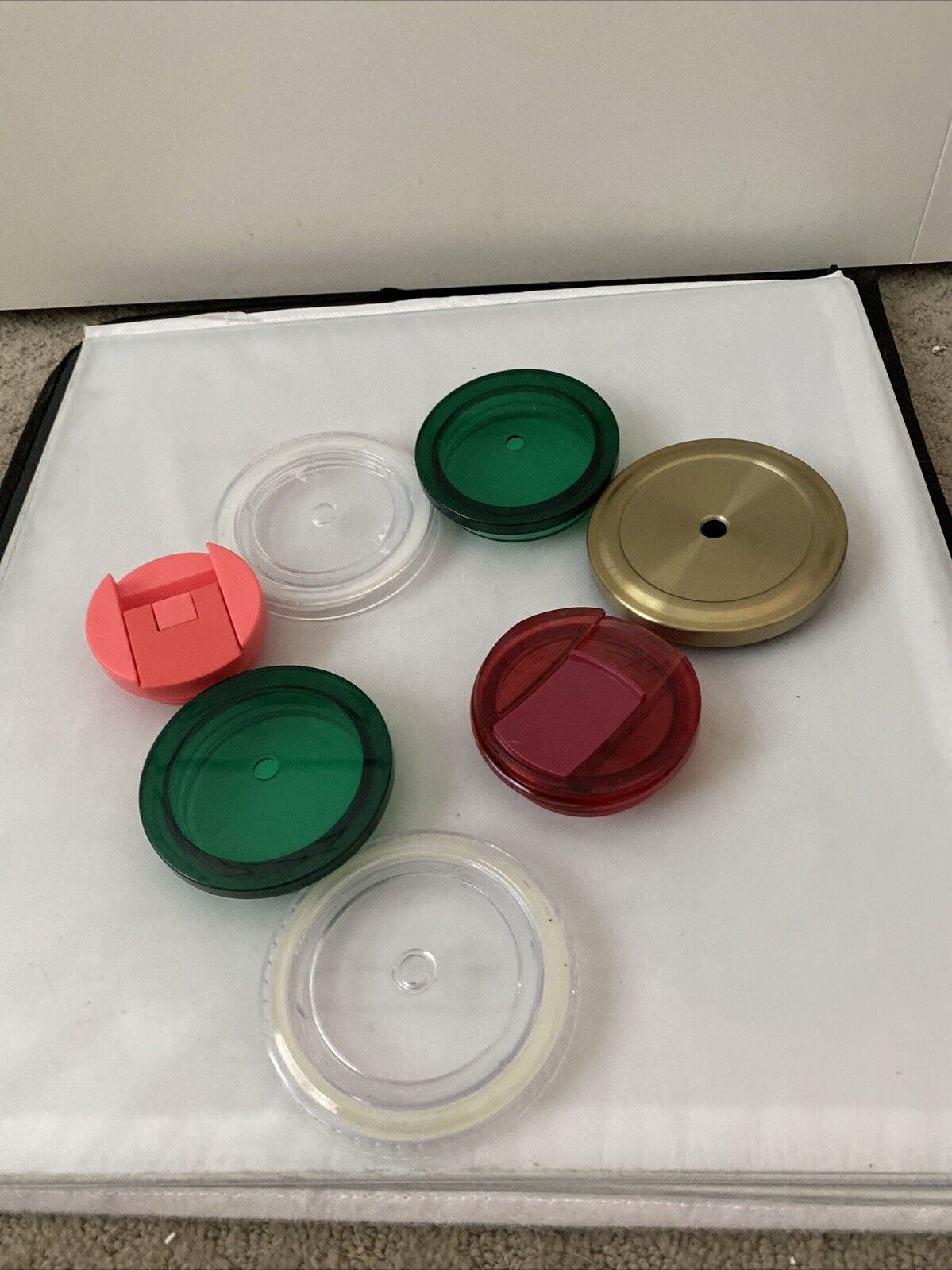 Lot Of 7 Starbucks Replacement Lids Assorted