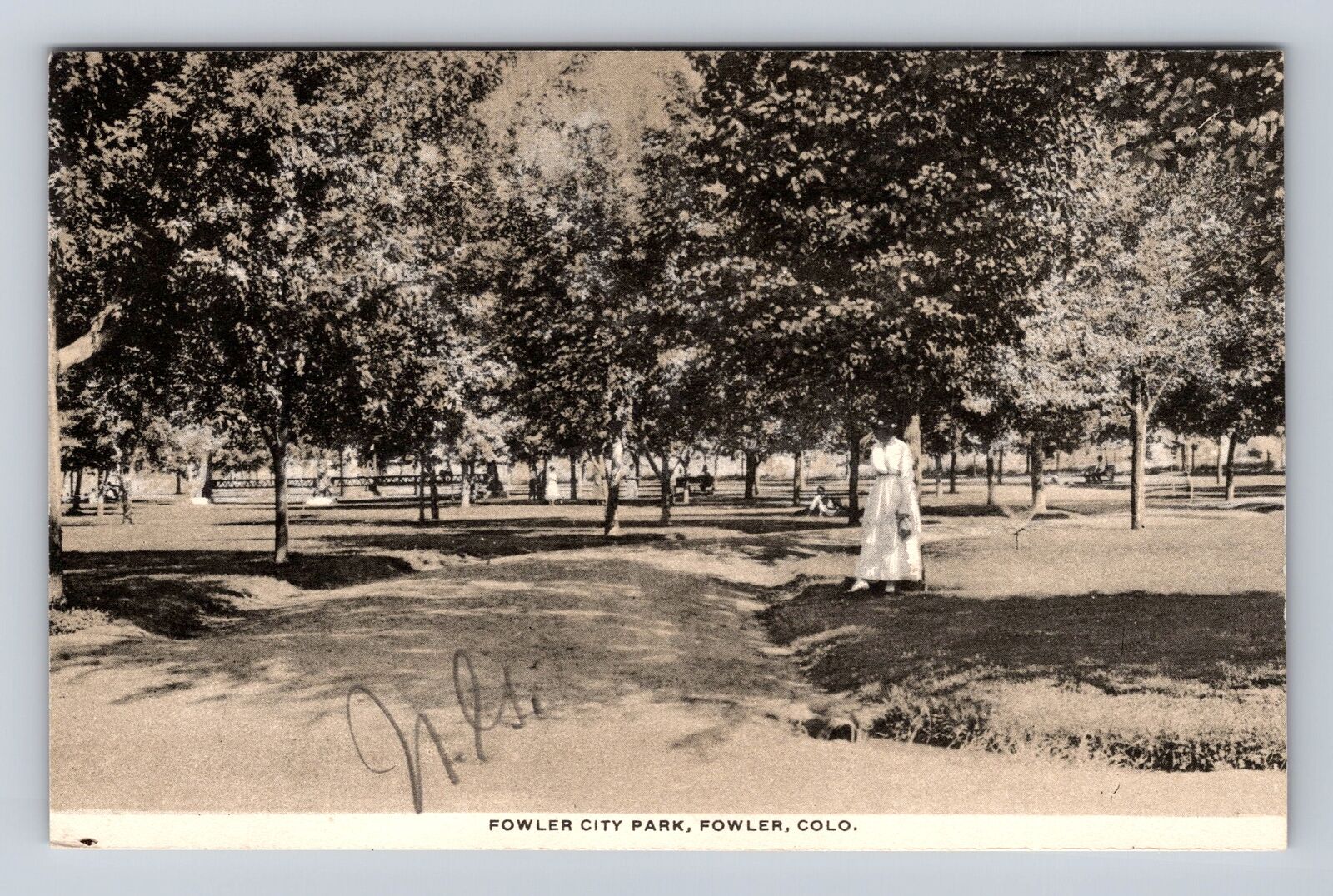 Fowler CO-Colorado, Fowler City Park, Antique, Vintage Souvenir Postcard