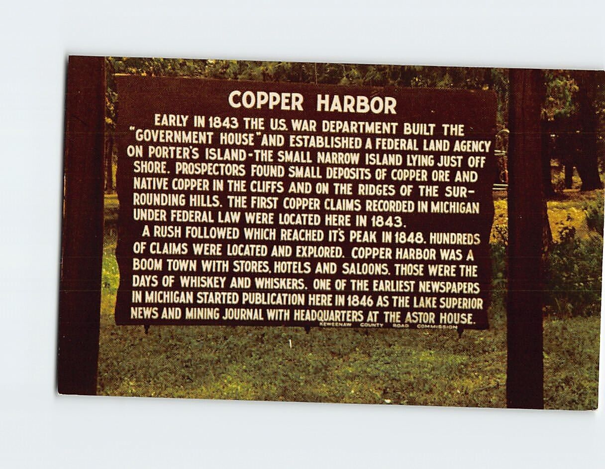 Postcard The Copper Harbor Story Copper Harbor Michigan USA