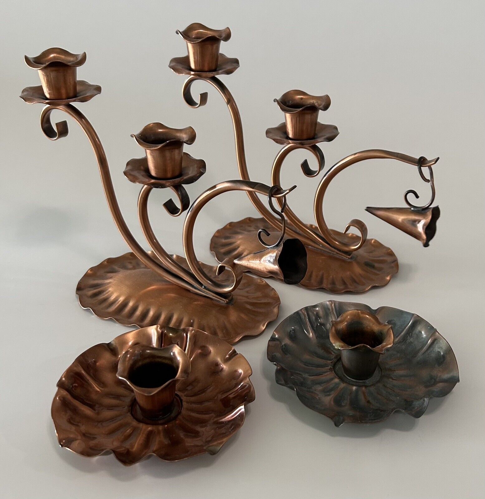 Vintage Gregorian Copper Candle Holders Made In USA