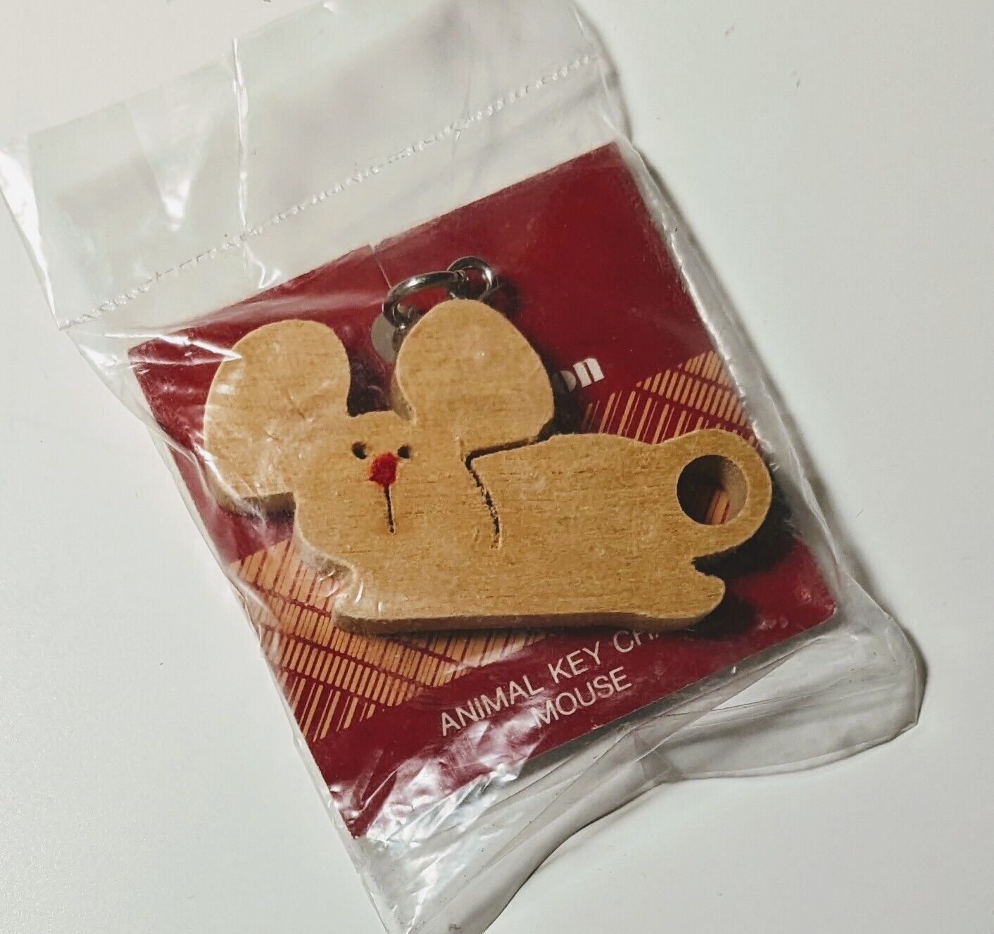 Vintage Avon Gift Collection Wooden Animal Keychain - Mouse BRAND NEW