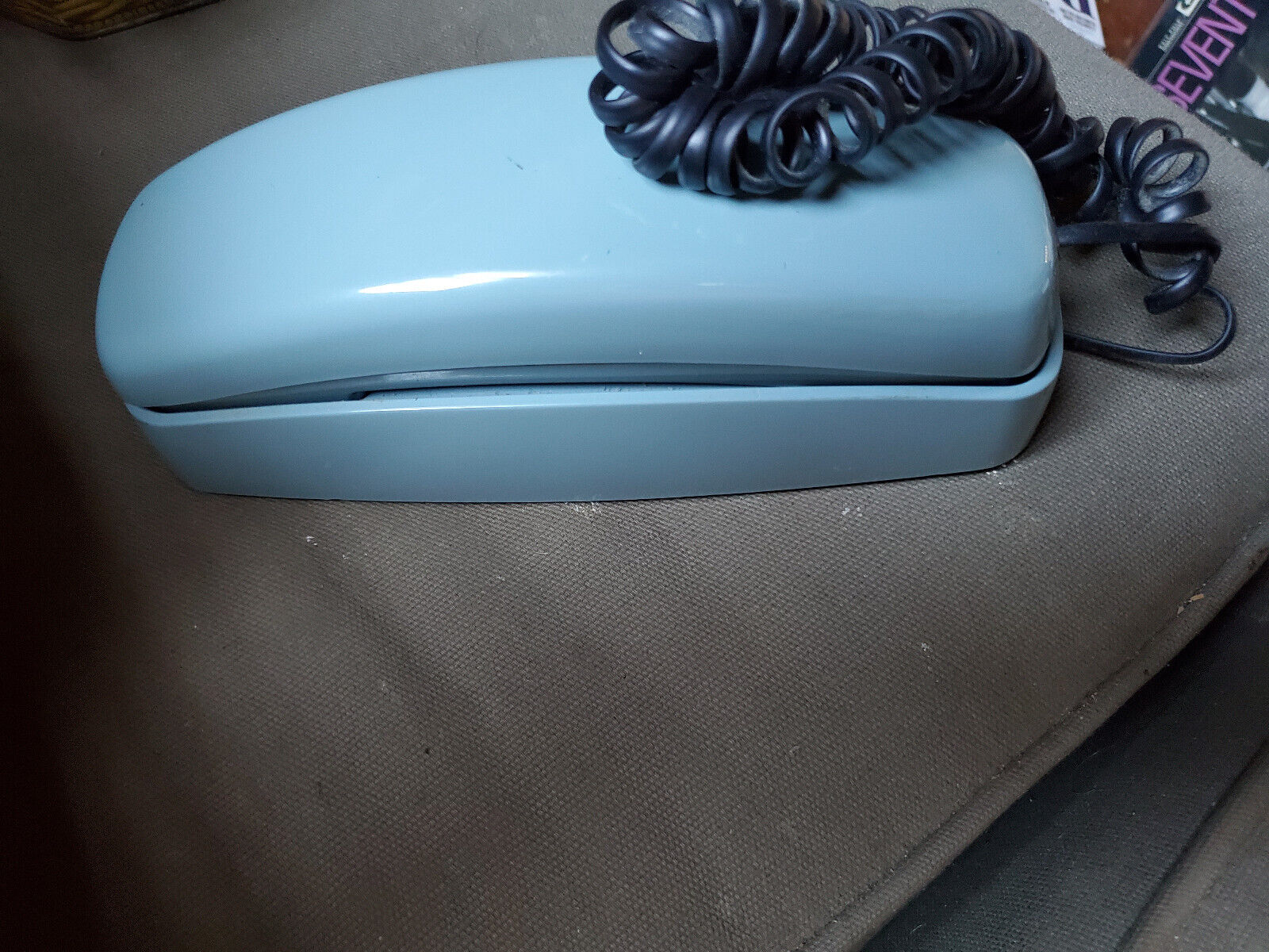 Vintage AT&T Phone Trimline 210 Slimline Touch Tone Blue Desk Wall Cord A BEAUTY