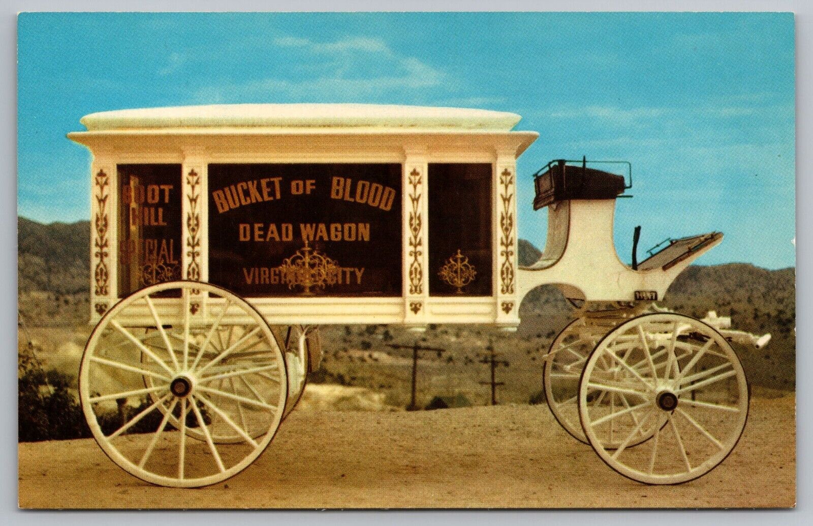 Postcard Dead Wagon Bucket of Blood Virginia City Nevada
