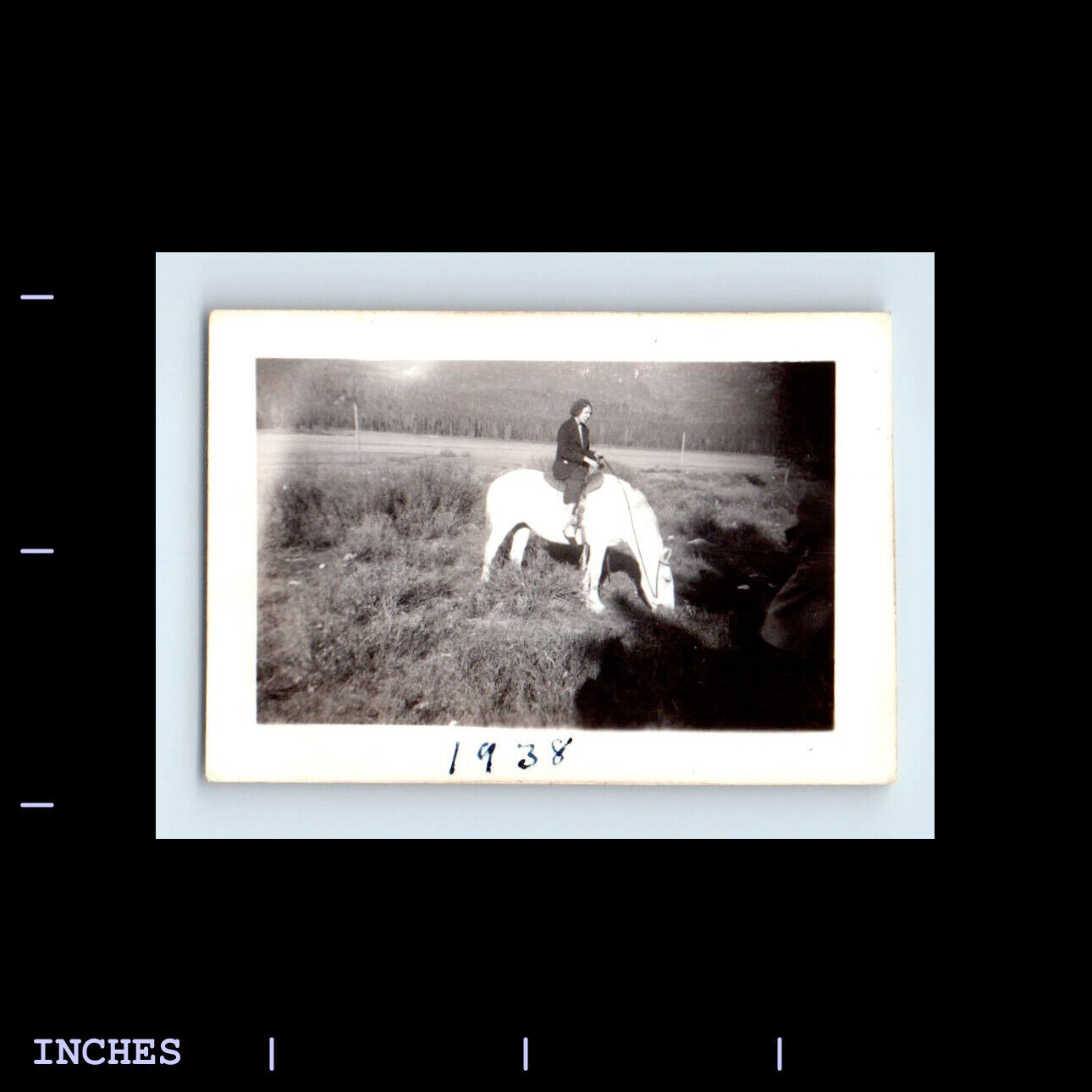 Vintage Photo WOMAN RIDING HORSE 1938