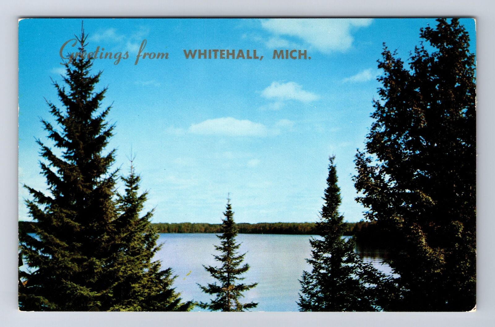 Whitehall MI-Michigan, General Greetings, Lake in Summer, Vintage Postcard