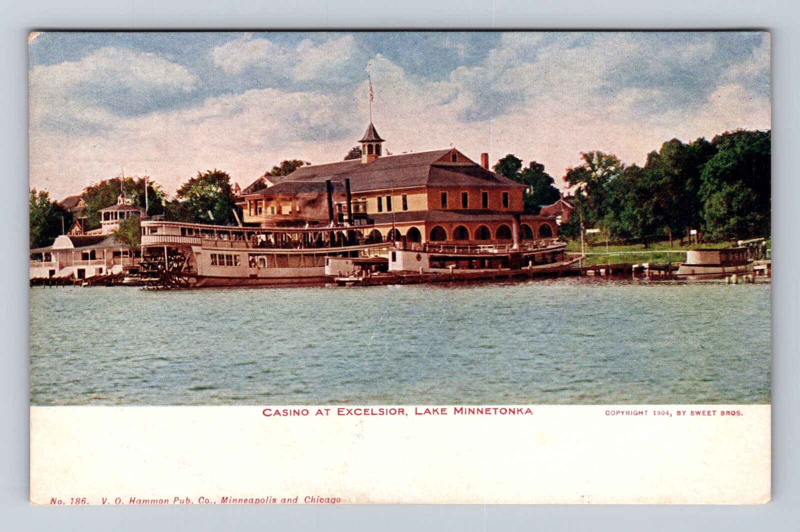 Lake Minnetonka MN-Minnesota, Casino At Excelsior, Antique, Vintage Postcard