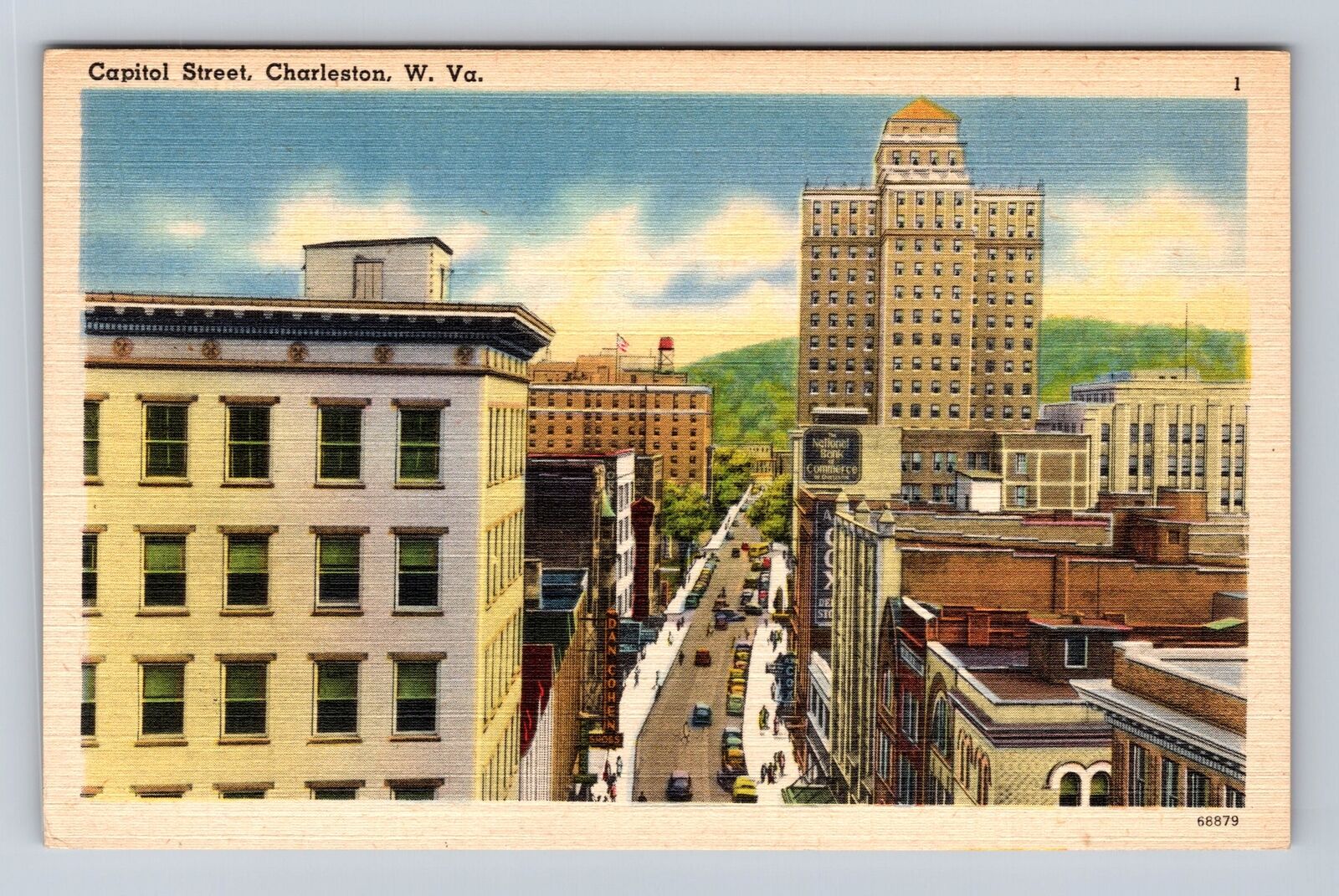 Charleston WV-West Virginia, Capitol Street, Advertisement, Vintage Postcard