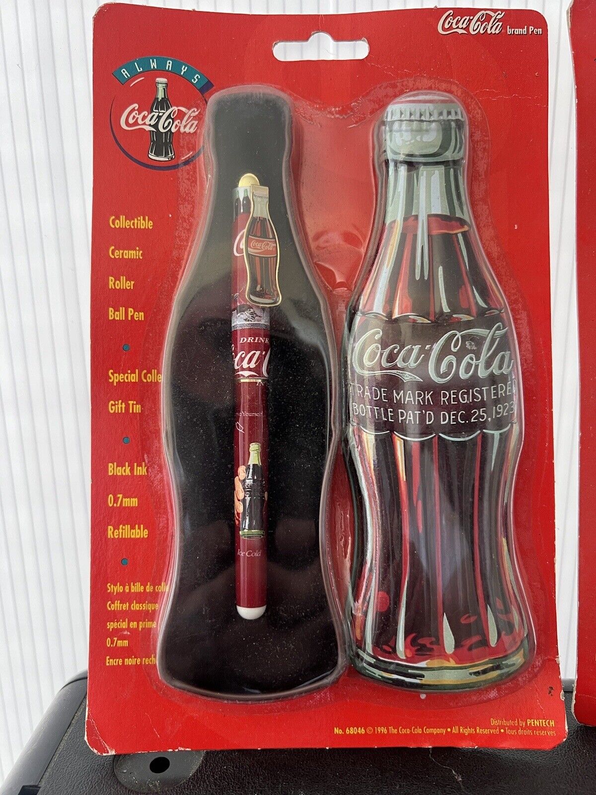 Vintage 1996 Coca-Cola Ceramic Roller Ball Pen in Collector Gift Tin - Brand New