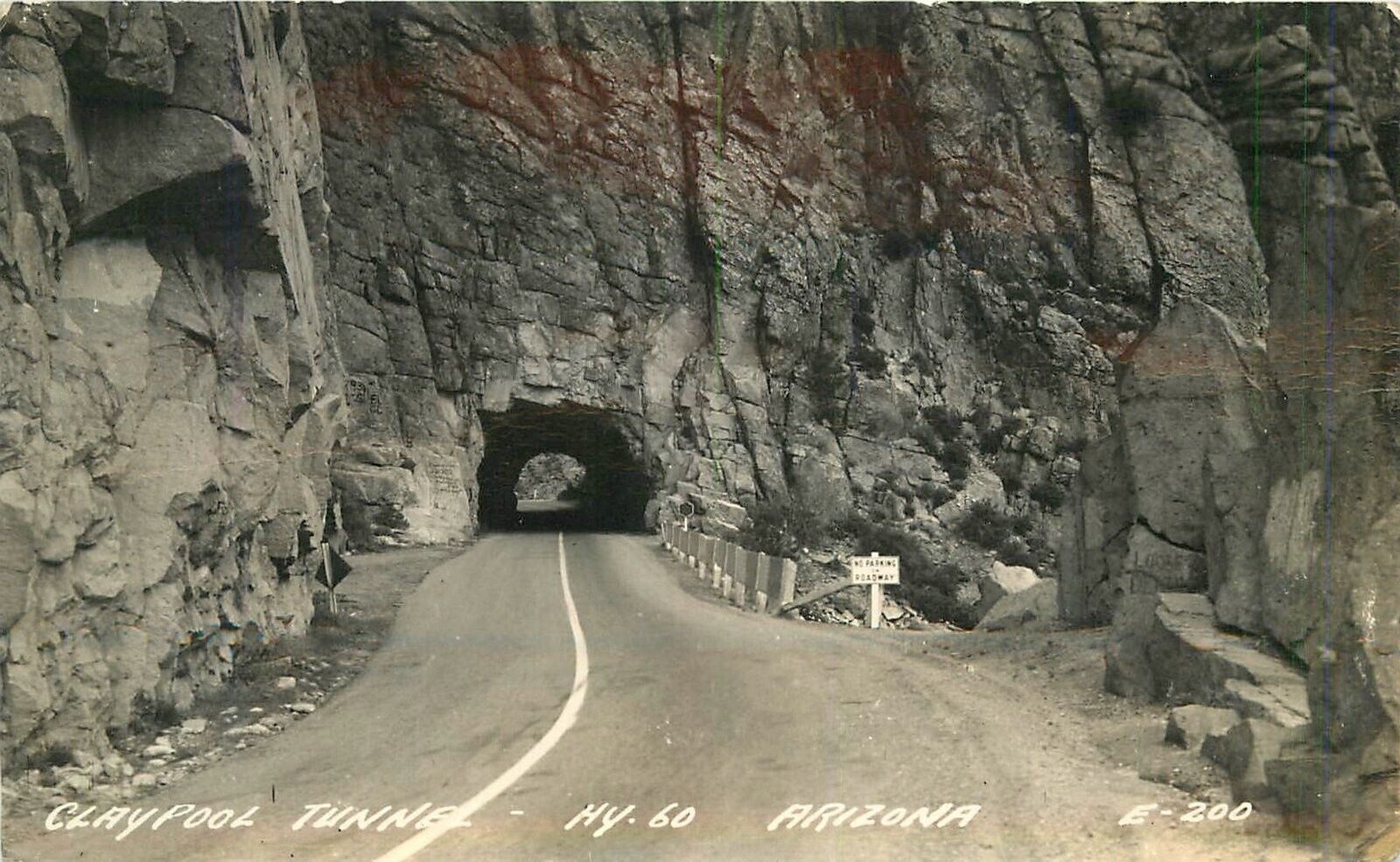 Postcard RPPC Photo Arizona Claypool Tunnel Highway 60 Cook 23-306
