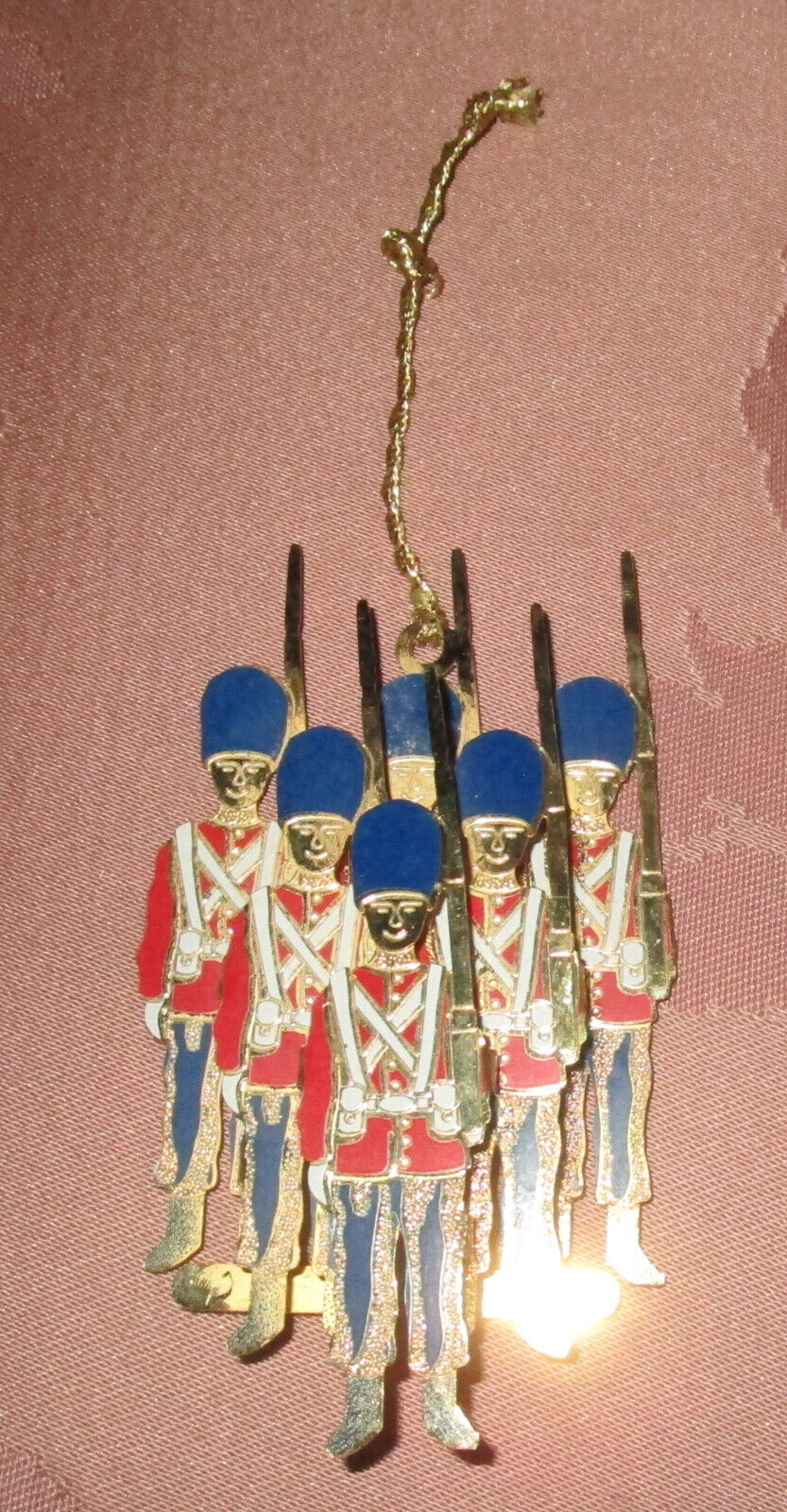 Vtg BALDWIN BRASS TOY CHEST COLLECTION SOLDIERS CHRISTMAS ORNAMENT 1998 24KT FIN