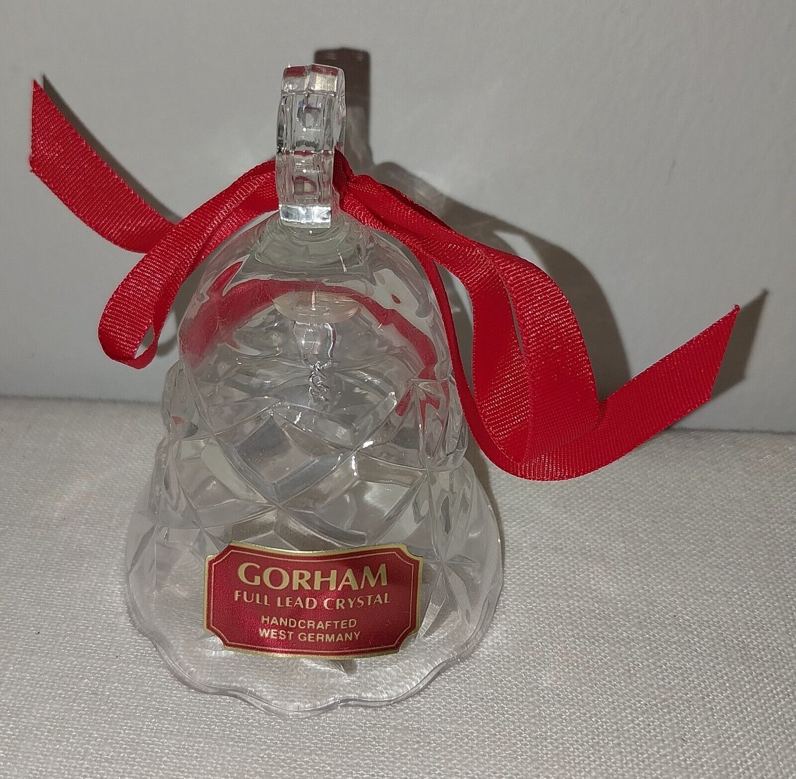 Gorham Full-Lead Crystal Holiday Bell Christmas Ornament