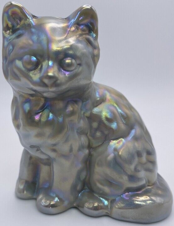 Mosser Glass Cat DOVE GREY CARNIVAL AKA MARBLE IRIDIZED FREESHIP SoldOut@Mssr