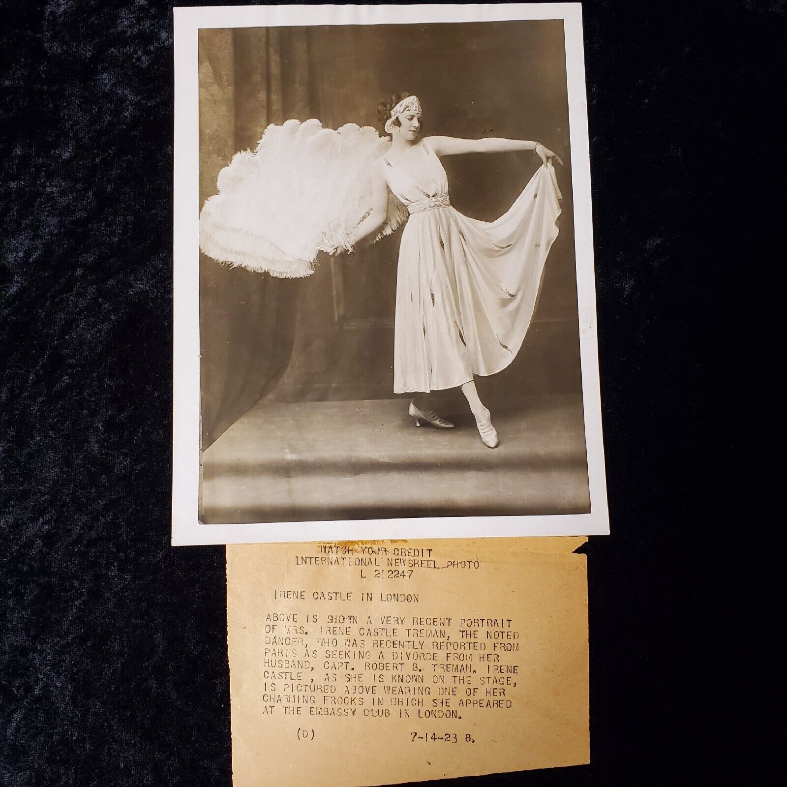 Original Irene Castle 1923 Photo Ragtime Dancer Fashion