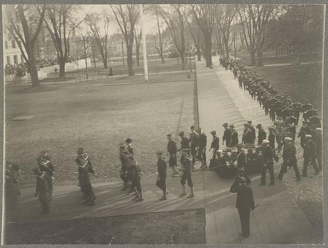 Procession,officers,sailors,April 1906,John Paul Jones,Annapolis,Maryland,MD
